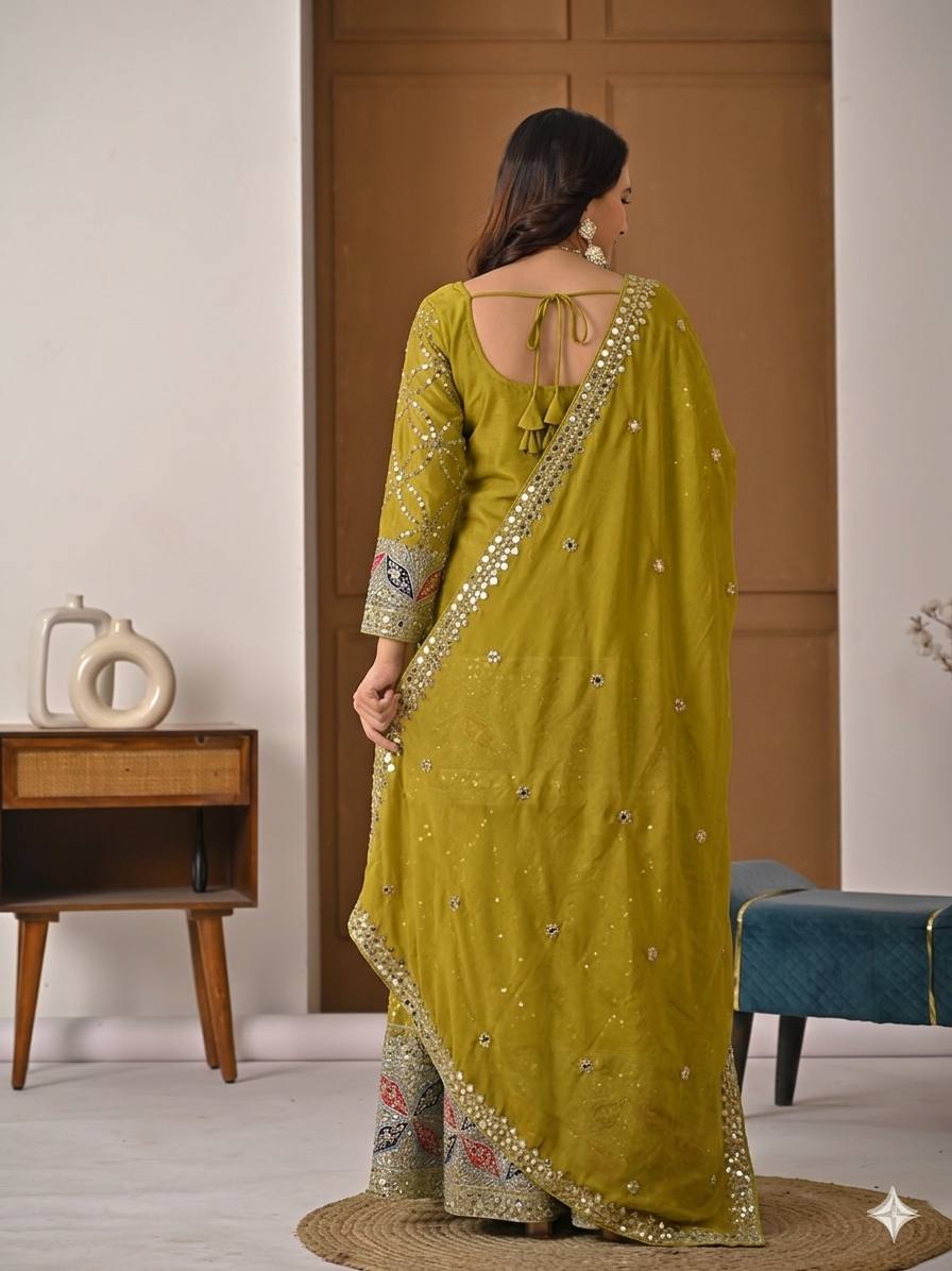 The Sovereign Chartreuse Mirror-Craft Gharara